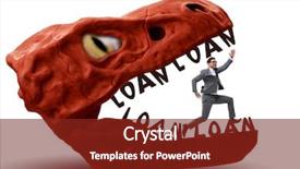  Presentation with loan - Audience pleasing presentation theme consisting of jaws of debt and loan backdrop and a  colored foreground