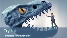  Presentation with loan - Beautiful theme featuring jaws of debt and loan backdrop and a ocean colored foreground