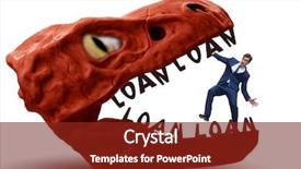  Presentation with loan - Theme featuring jaws of debt and loan background and a tawny brown colored foreground