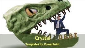  Presentation with accounts recievable debt - Slides consisting of jaws of debt and loan background and a tawny brown colored foreground