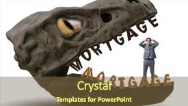  Presentation with loan - PPT theme consisting of jaws of debt and loan background and a tawny brown colored foreground