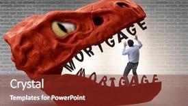  Presentation with online loan - Amazing slide deck having jaws of debt and loan backdrop and a tawny brown colored foreground