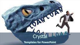  Presentation with loan - Colorful PPT layouts enhanced with jaws of debt and loan backdrop and a ocean colored foreground