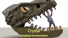  Presentation with online loan - Colorful slides enhanced with jaws of debt and loan backdrop and a tawny brown colored foreground