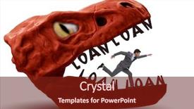  Presentation with loan and saving - Slide deck consisting of jaws of debt and loan background and a tawny brown colored foreground
