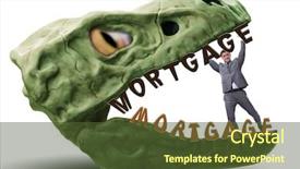  Presentation with loan and saving - PPT layouts enhanced with jaws of debt and loan background and a tawny brown colored foreground