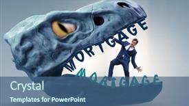  Presentation with loan - Slide set with jaws of debt and loan background and a ocean colored foreground