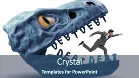  Presentation with online loan - Beautiful slides featuring jaws of debt and loan backdrop and a ocean colored foreground