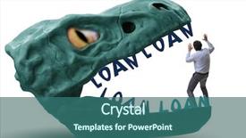  Presentation with loan - Amazing presentation theme having jaws of debt and loan backdrop and a ocean colored foreground