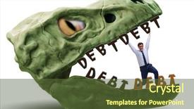  Presentation with loan - Theme having jaws of debt and loan background and a tawny brown colored foreground