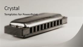  Presentation with jazz age - Audience pleasing slides consisting of jazz age - close up of blues harmonica backdrop and a light gray colored foreground