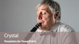  Presentation with clarinet - Amazing slide deck having godzilla - back of an iguana backdrop and a yellow colored foreground