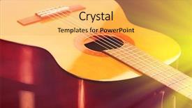  Presentation with jazz age - Beautiful theme featuring jazz age - guitar close-up backdrop and a yellow colored foreground