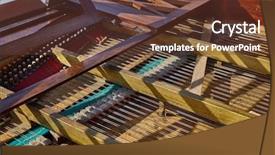  Presentation with data structure dowland - Colorful PPT theme enhanced with jazz age - old piano open interior structure backdrop and a tawny brown colored foreground