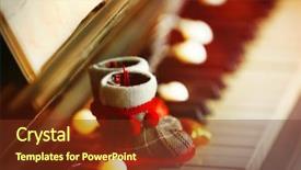  Presentation with musical instruments piano keys and - Audience pleasing presentation design consisting of jazz age - piano keys decorated with christmas backdrop and a tawny brown colored foreground