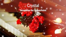  Presentation with piano - Beautiful presentation theme featuring jazz age - piano keys decorated with christmas backdrop and a tawny brown colored foreground