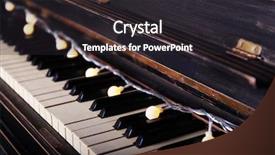  Presentation with piano - Cool new presentation design with jazz age - piano keys decorated with decoration backdrop and a  colored foreground