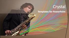  Presentation with young children playing multicultural - Cool new slides with jazz band - attractive young musician playing backdrop and a coral colored foreground