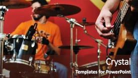  Presentation with drums - Amazing presentation having jazz band - drums music player at home backdrop and a tawny brown colored foreground