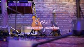  Presentation with jazz music - Beautiful PPT layouts featuring jazz band - stage in a music club backdrop and a violet colored foreground