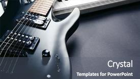  Presentation with jazz - Cool new PPT layouts with jazz band - synthesizer and electric guitar backdrop and a gray colored foreground