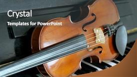  Presentation with piano and violin - Slides featuring jazz band - violin on piano keys closeup background and a dark gray colored foreground