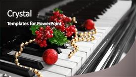  Presentation with jazz music - Colorful presentation enhanced with jazz music - christmas decoration on piano keys backdrop and a dark gray colored foreground