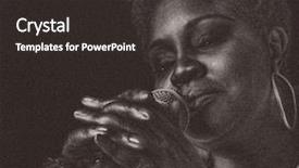  Presentation with jazz - Colorful slide set enhanced with jazz singer on black grain backdrop and a dark gray colored foreground