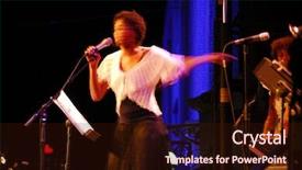  Presentation with jazz club - Cool new PPT layouts with jazz singer on outdoor stage backdrop and a wine colored foreground