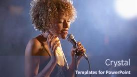  Presentation with jazz - Slide set consisting of jazz-singer-on-stage-portrait background and a ocean colored foreground
