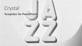  Presentation with white letters - Slide set with jazz-word-inscription-by-white background and a  colored foreground