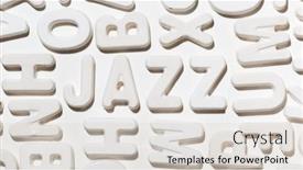  Presentation with white letters - PPT theme enhanced with jazz-word-surrounded-by-random background and a lemonade colored foreground