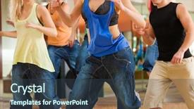  Presentation with sports school - Beautiful presentation featuring jazzdance - young people dancing backdrop and a ocean colored foreground