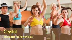  Presentation with sports - PPT theme featuring blank open notepad cup of coffee wooden background background and a coral colored foreground