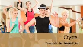  Presentation with people - PPT layouts enhanced with jazzdance - young people dancing background and a yellow colored foreground