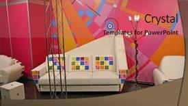  Presentation with soft white flower - Slide deck featuring jazzy - white sofa color spots background and a coral colored foreground