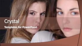  Presentation with two cute sisters playing - Colorful presentation enhanced with jealousy - sisters backdrop and a tawny brown colored foreground