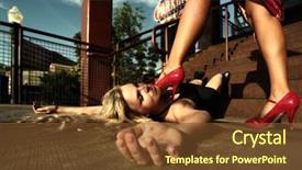  Presentation with stairs - PPT theme enhanced with foot on her rival background and a tawny brown colored foreground
