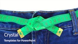  Presentation with jeans - Presentation theme consisting of jeans and measuring tape - sliming isolated on white background background and a navy blue colored foreground
