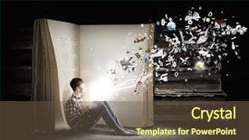  Presentation with story book - PPT layouts consisting of jeans and shirt reading book background and a tawny brown colored foreground