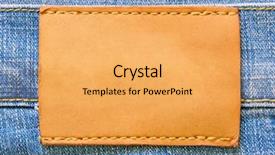  Presentation with leather - Presentation theme with jeans background - blank leather label for your background and a yellow colored foreground