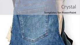  Presentation with jeans - Slides enhanced with jeans-isolated-on-a-white background and a light gray colored foreground
