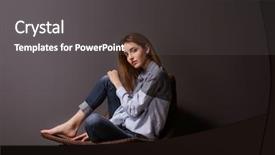  Presentation with jeans - Slides consisting of jeans on grey wall background background and a dark gray colored foreground