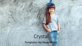  Presentation with minimalist - Presentation theme featuring rouge - fashion child wearing blank gray background and a light blue colored foreground
