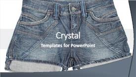  Presentation with jeans - Amazing slide deck having jeans shorts on a white backdrop and a  colored foreground