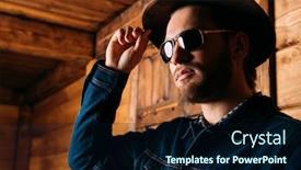  Presentation with wild west - Theme with jeans-style-handsome-man-wearing background and a wine colored foreground