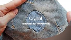  Presentation with textile - Presentation having jeans textile textured material patch background background and a gray colored foreground