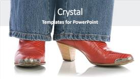  Presentation with cowboy - Beautiful slides featuring jeans wearing red cowboy boots backdrop and a ocean colored foreground