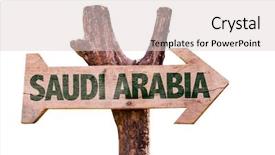  Presentation with saudi arabia - PPT theme enhanced with jeddah - saudi arabia wooden sign isolated background and a lemonade colored foreground