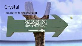  Presentation with saudi arabia - Cool new slides with jeddah - saudi arabia wooden sign backdrop and a light blue colored foreground